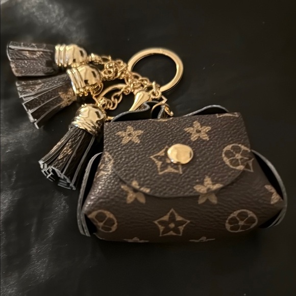 Brown Monogram Keychain with Tassels - Picture 1 of 1